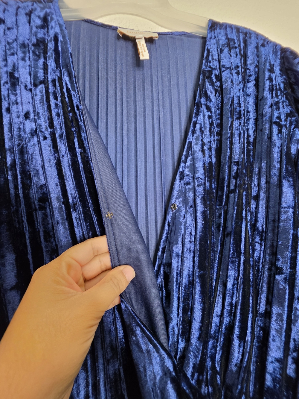 Laundry by Shelli Segal Royal Blue Crushed Velvet Lace Trim Dress Small - Picture 5 of 13